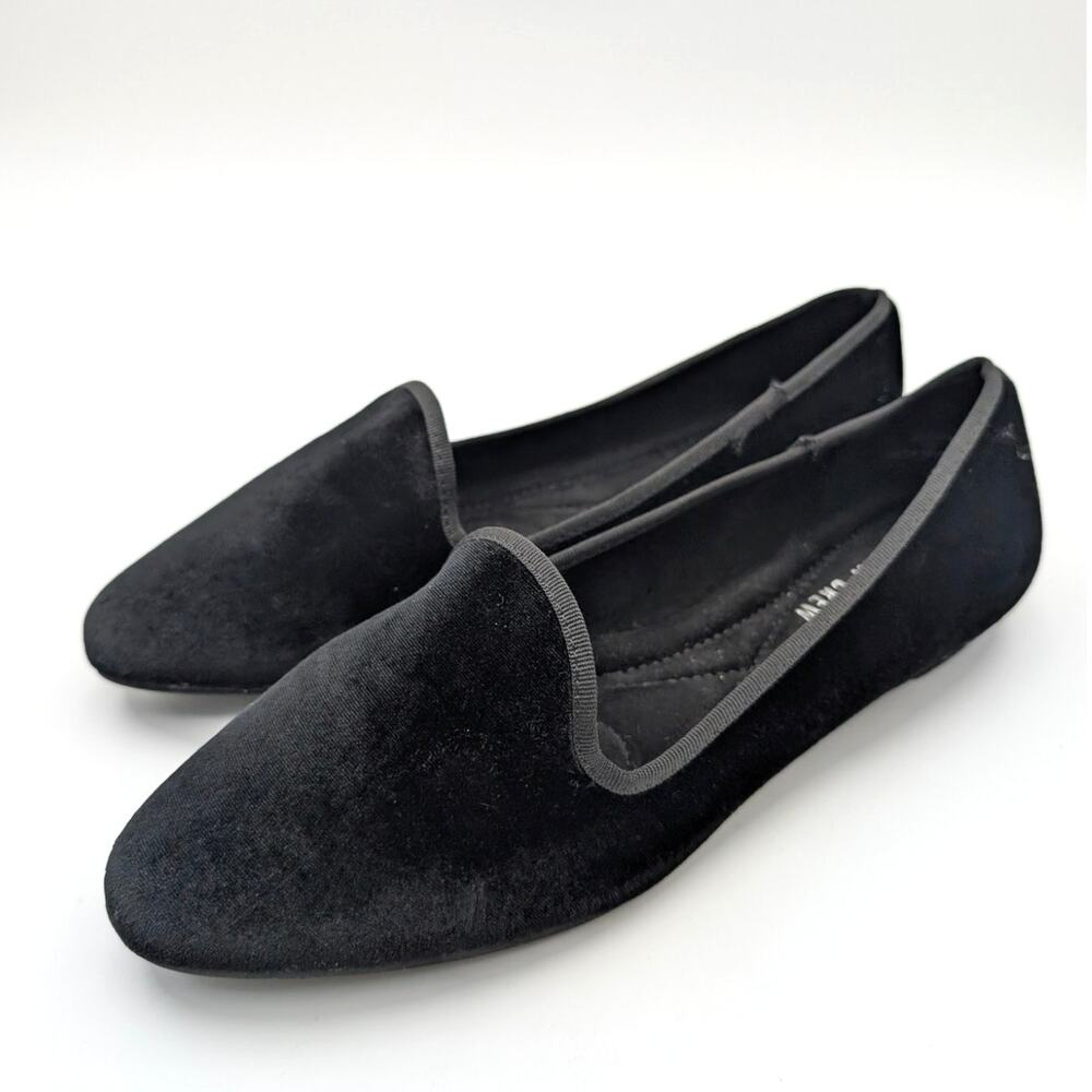 Chelsea Crew Chain Loafer Shoes Almond Toe Women's Black Velvet Size US10 EU40